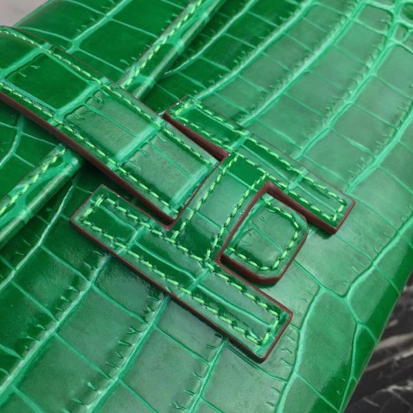 HERM Jige Elan 29 Clutch In Bambou Crocodile Leather