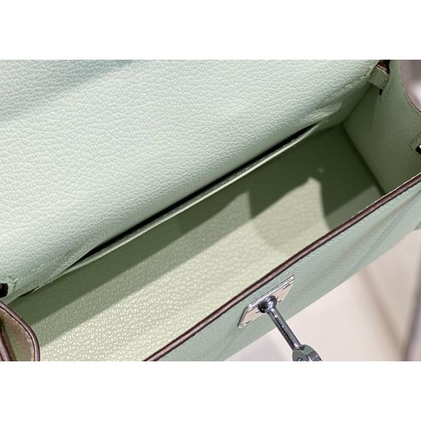 HERM Kelly Mini II Bag In Vert Fizz Epsom Leather PHW