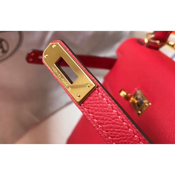HERM Kelly 25cm Sellier Bag In Red Epsom Leather