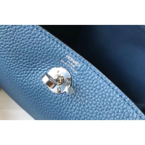 HERM Lindy Mini Bag In Blue Agate Clemence Leather PHW