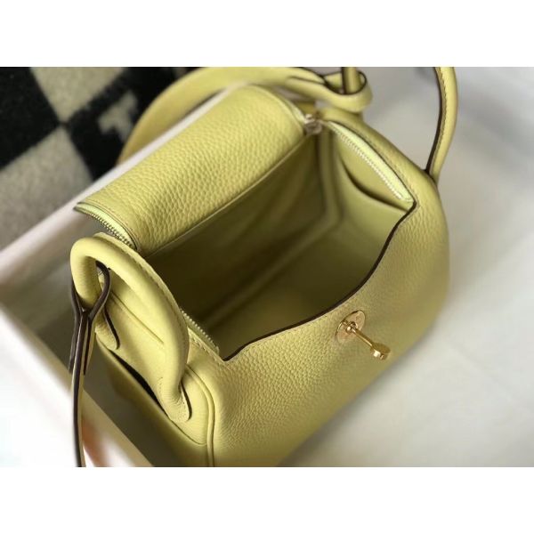 HERM Lindy Mini Bag In Jaune Poussin Clemence Leather GHW