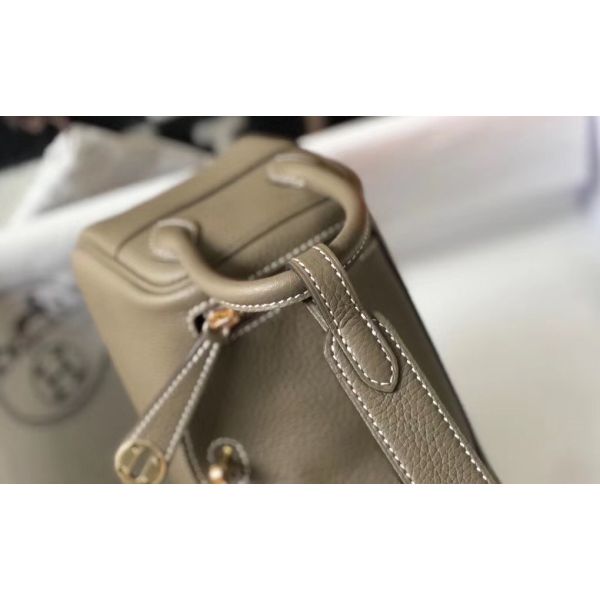 HERM Lindy Mini Bag In Taupe Clemence Leather GHW