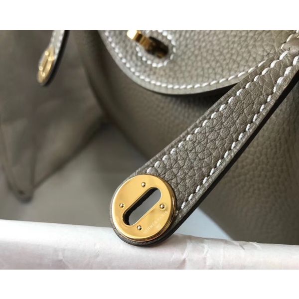 HERM Lindy Mini Bag In Taupe Clemence Leather GHW