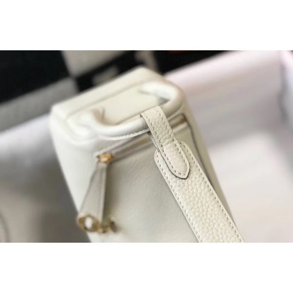 HERM Lindy Mini Bag In White Clemence Leather GHW