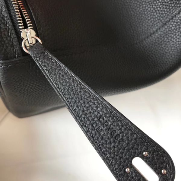 HERM Lindy 26cm Bag In Black Clemence Leather