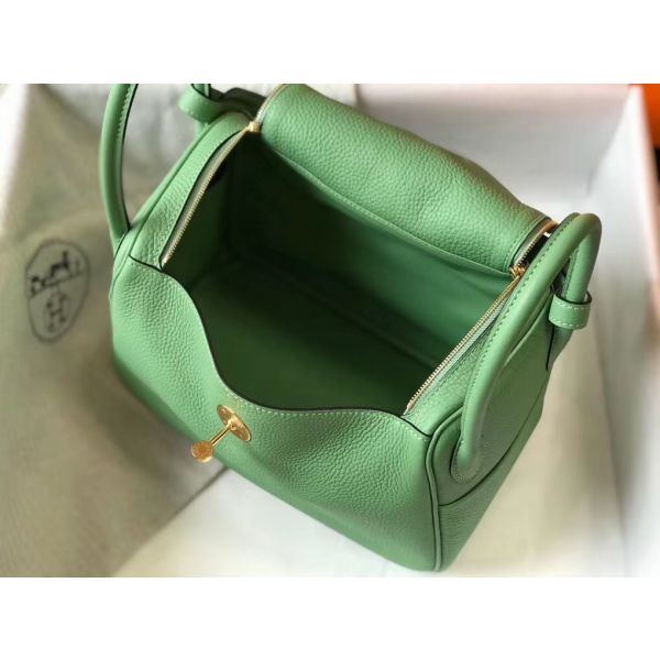 HERM Lindy 26cm Bag In Vert Criquet Clemence Leather GHW