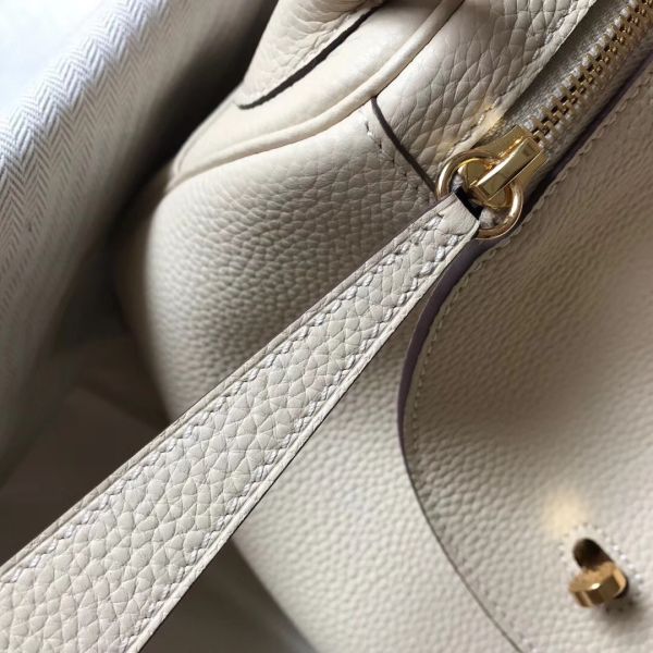 HERM Lindy 30cm Bag In Beton Clemence Leather GHW