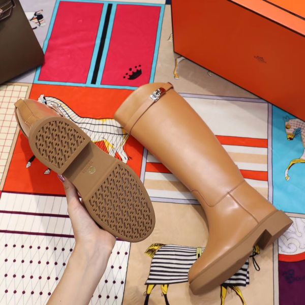 HERM Variation Boots In Brown Calfskin