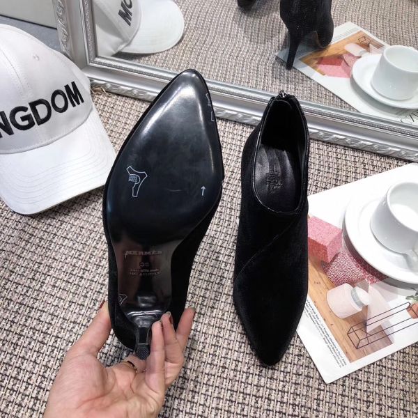 HERM Virginia Ankle Boots In Black Velvet