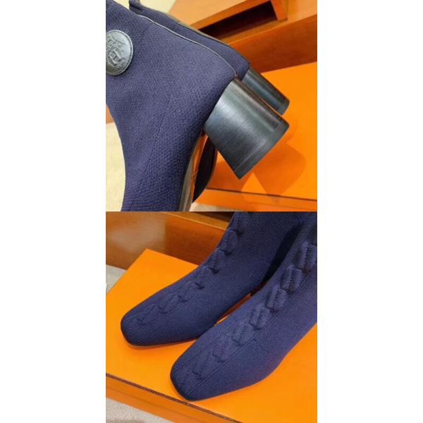 HERM Volver 60 Ankle Boot In Blue Knit