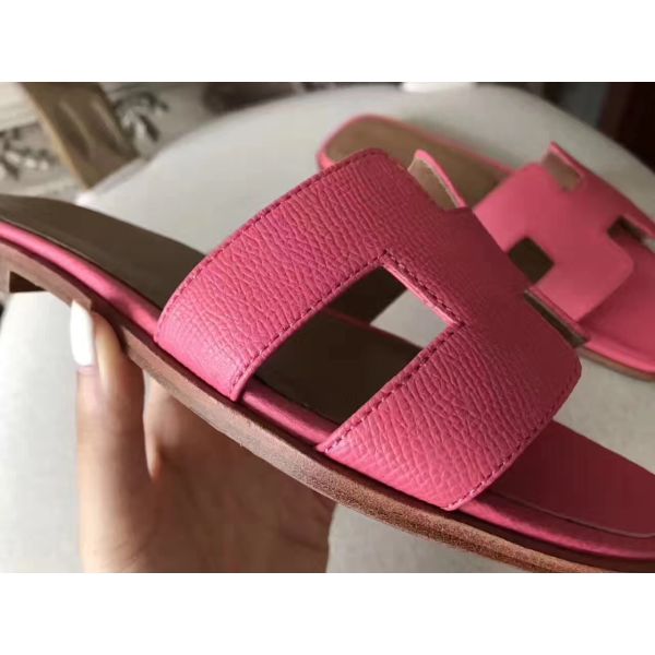 HERM Oran Sandals In Rose Confetti Epsom Leather