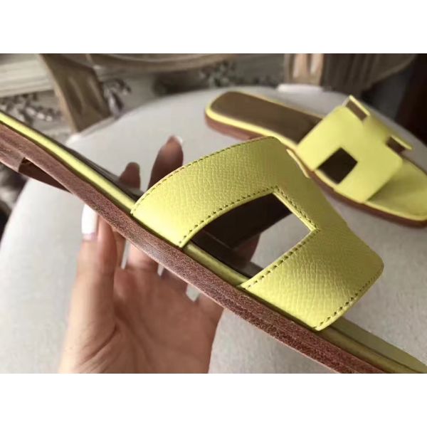 HERM Oran Sandals In Soufre Epsom Leather