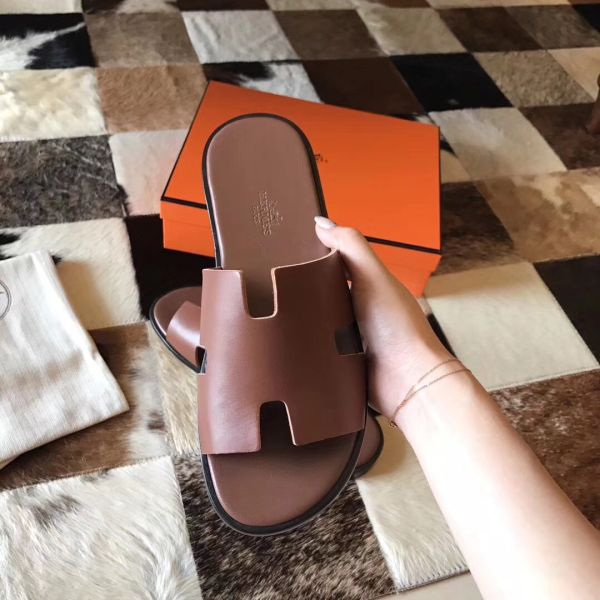 HERM Izmir Sandals In Camarel Swift Leather