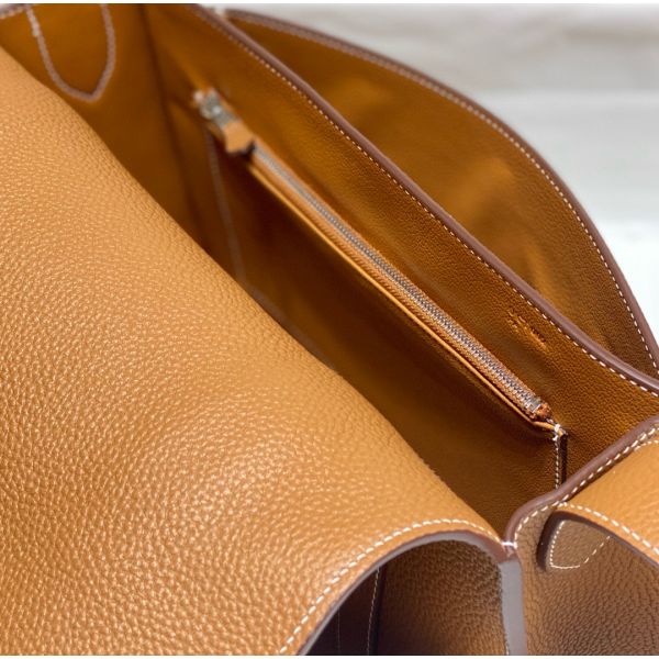 HERM Steve 30 Messenger Bag in Gold Clemence Leather