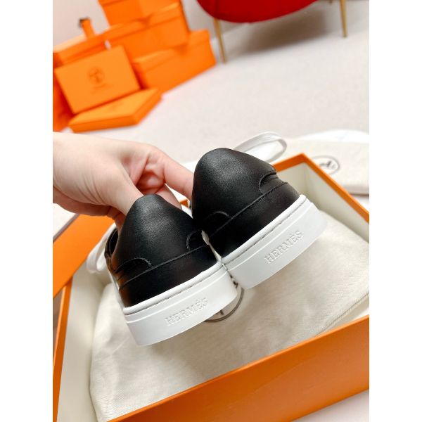 HERM Men's Day Sneakers in Black Leather