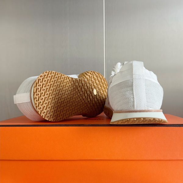 HERM Men's Jet Sneakers in White Nappa Leather