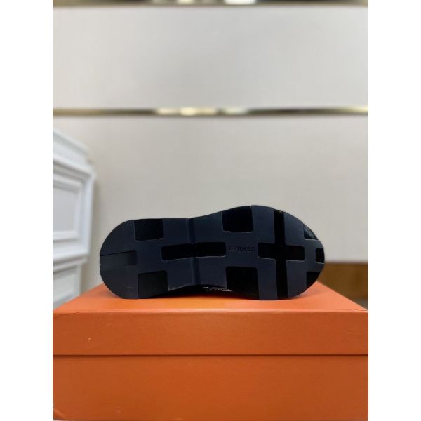 HERM Men's Drive Sneakers In Black Leather