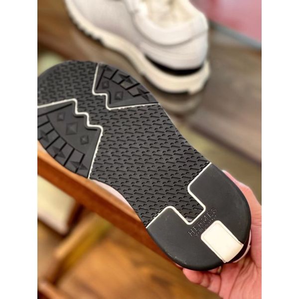 HERM Men's C-Addict Sneakers In White Perforated Calfskin