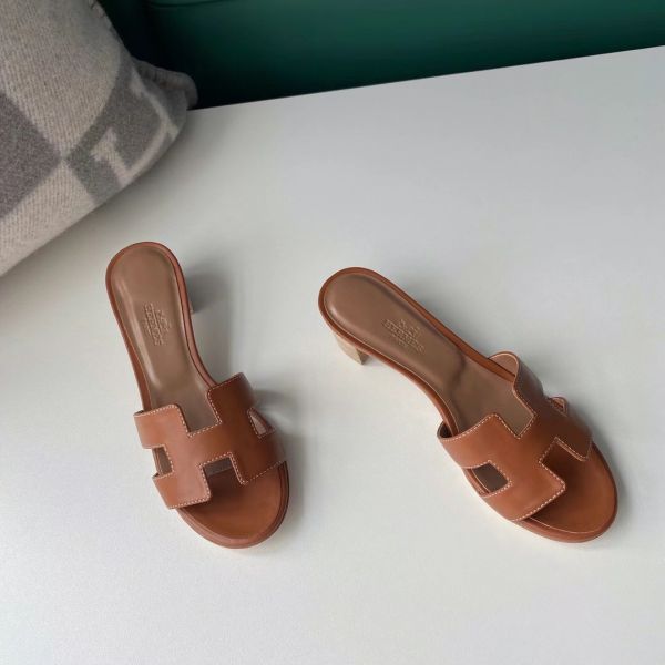 HERM Oasis Sandals In Gold Swift Leather