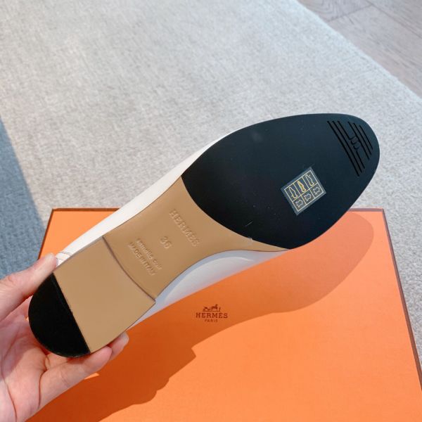 HERM Women's Paris Loafers in White Goatskin