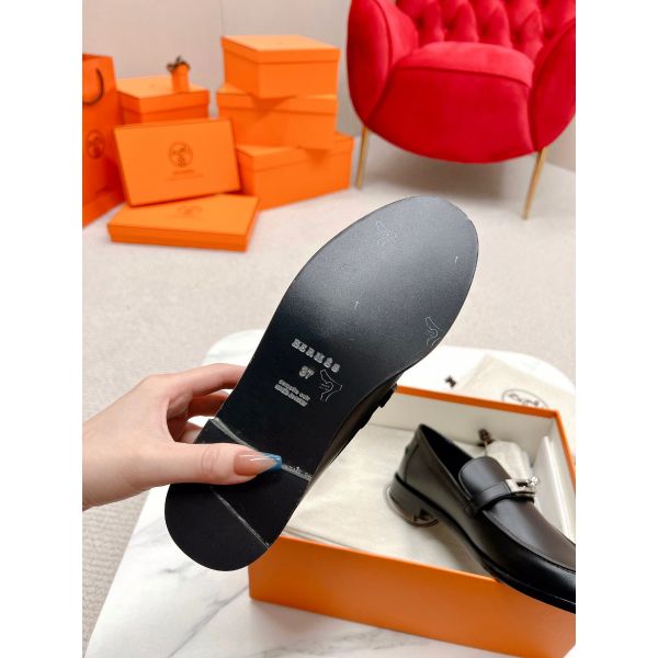 HERM Women's Destin Loafers in Black Leather