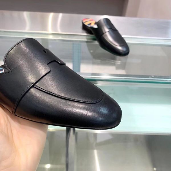 HERM Catena Mules In Black Calfskin