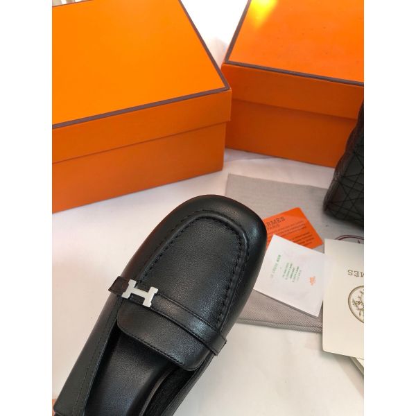 HERM Infinie 50 Slingback Pumps in Black Leather