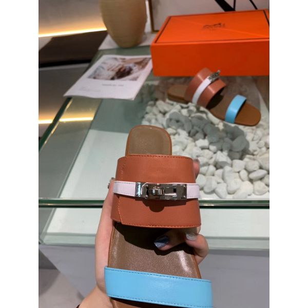 HERM Avenue Sandals In Multicolour Calfskin