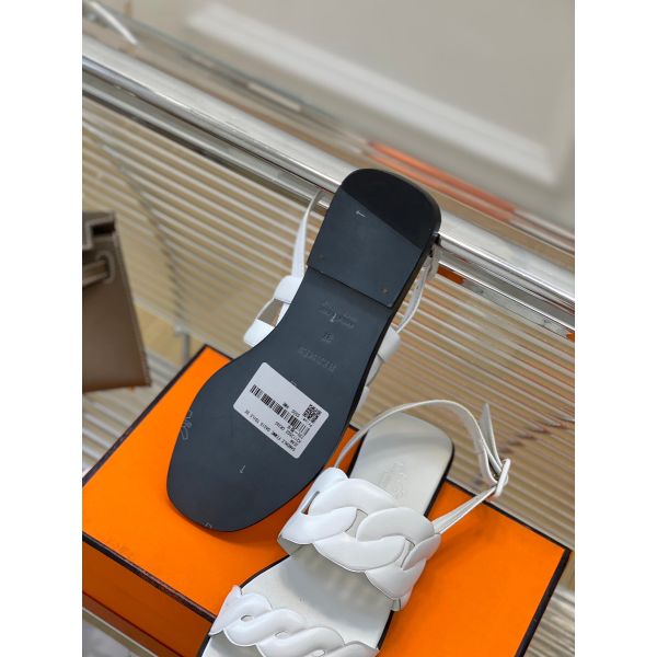 HERM Grace Sandals in White Nappa Leather