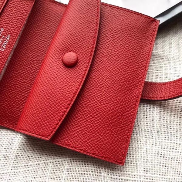 HERM Bearn Mini Wallet In Red Epsom Leather