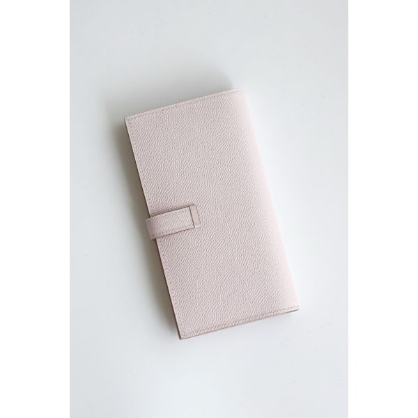 HERM Bearn Long Handmade Wallet in Mauve Pale Epsom Calfskin