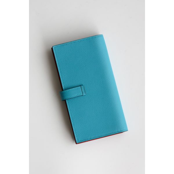 HERM Bearn Verso Long Wallet in Blue du Nord Epsom Calfskin