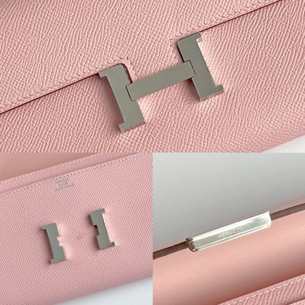 HERM Constance To Go Wallet in Pink Epsom Calfskin
