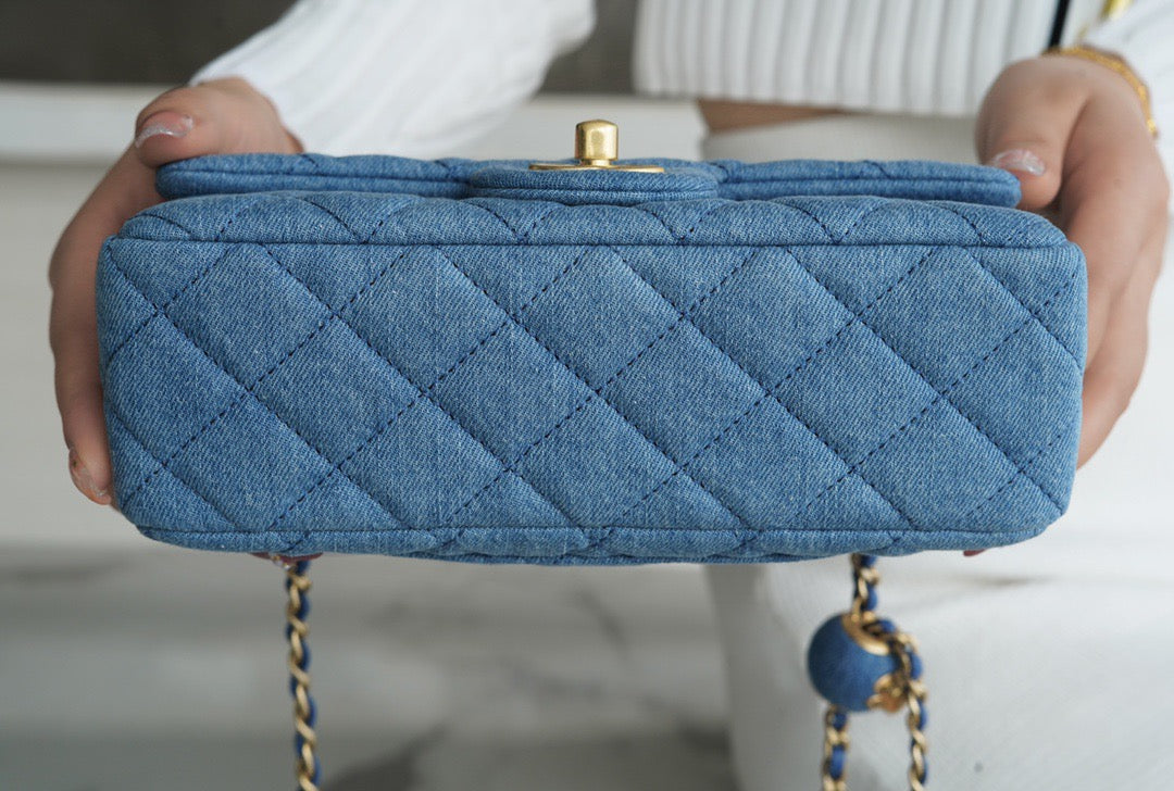 CHA 22C Denim Mini Flap