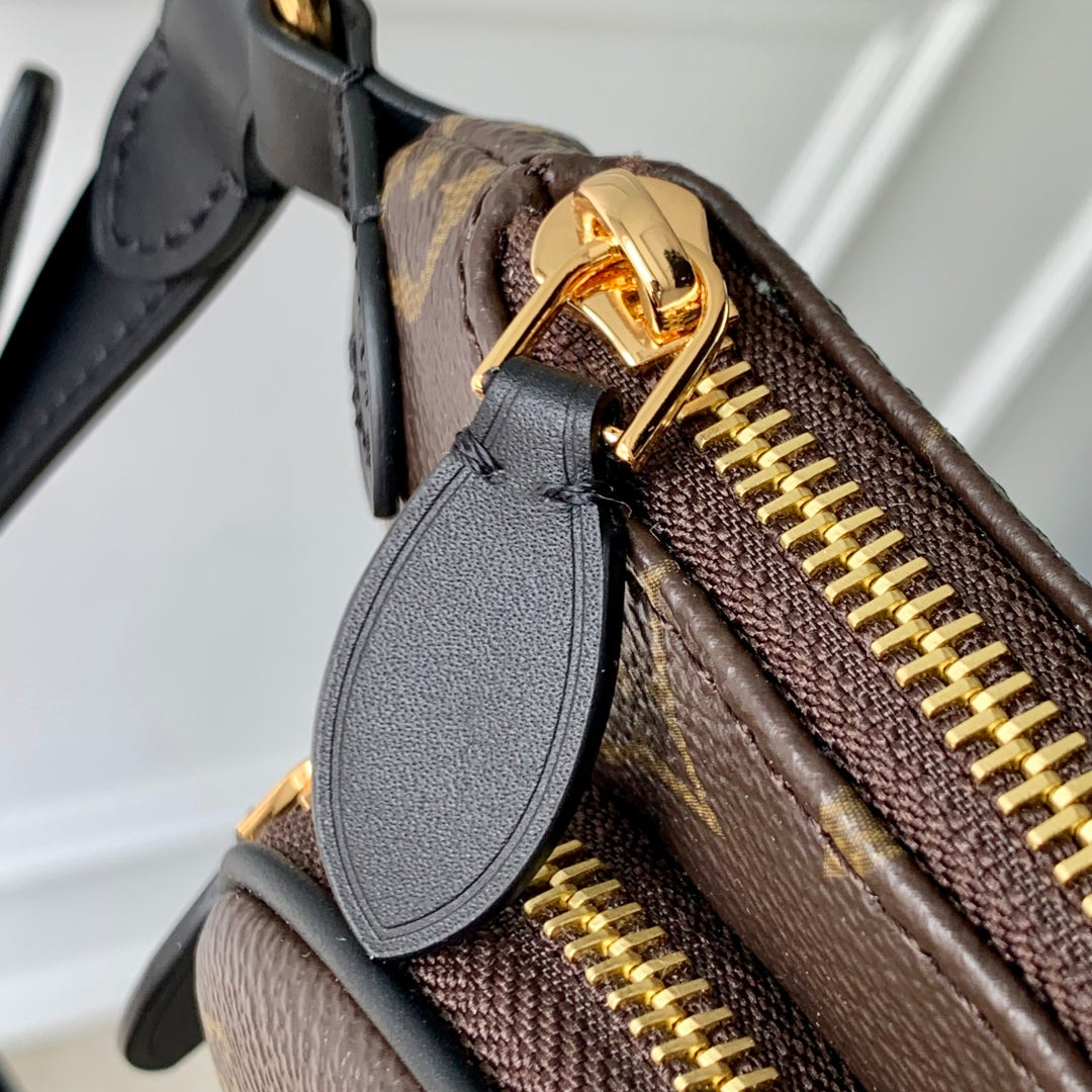 KEEPIT BUMBAG 29 IN BROWN DAMIER AZUR COATED MONOGRAM CANVAS
