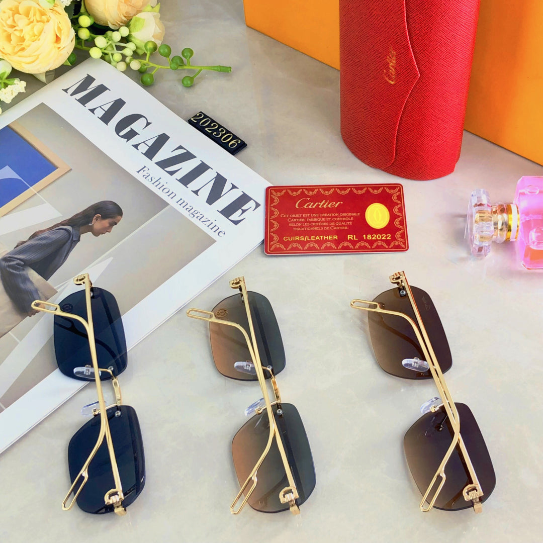 C DE RECTANGULAR SUNGLASSES 578002 IN METAL