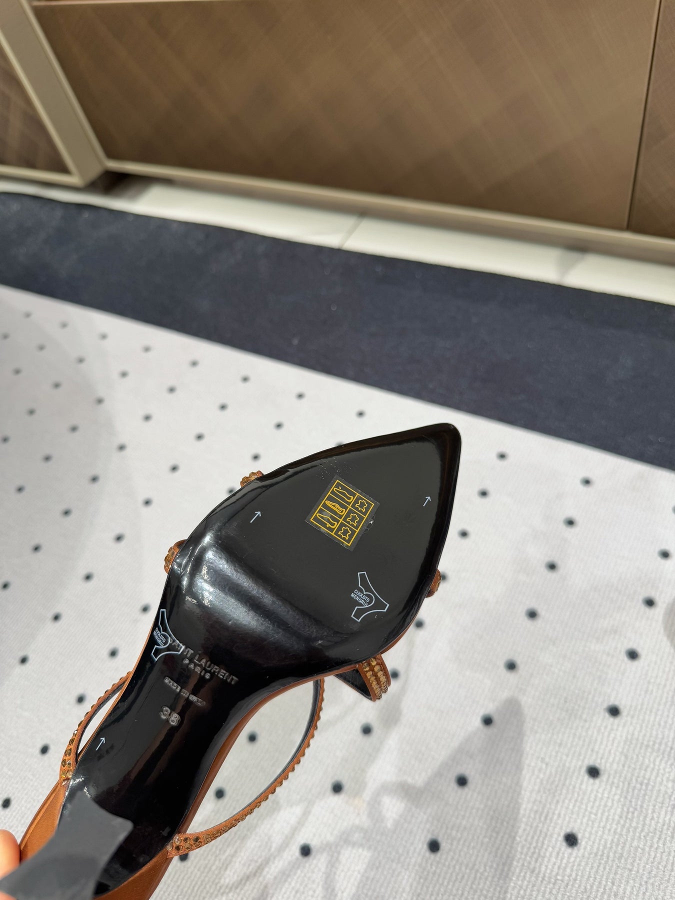 HIGH CRYSTAL STRAP SANDALS IN SANDSTONE SILK