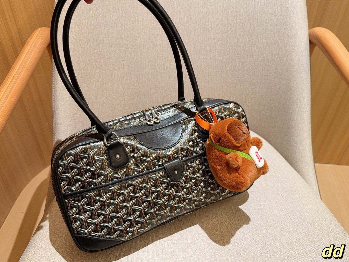 SAINT MARTIN BAG 34 IN BLACK GOYARDINE CANVAS AND CALFSKIN