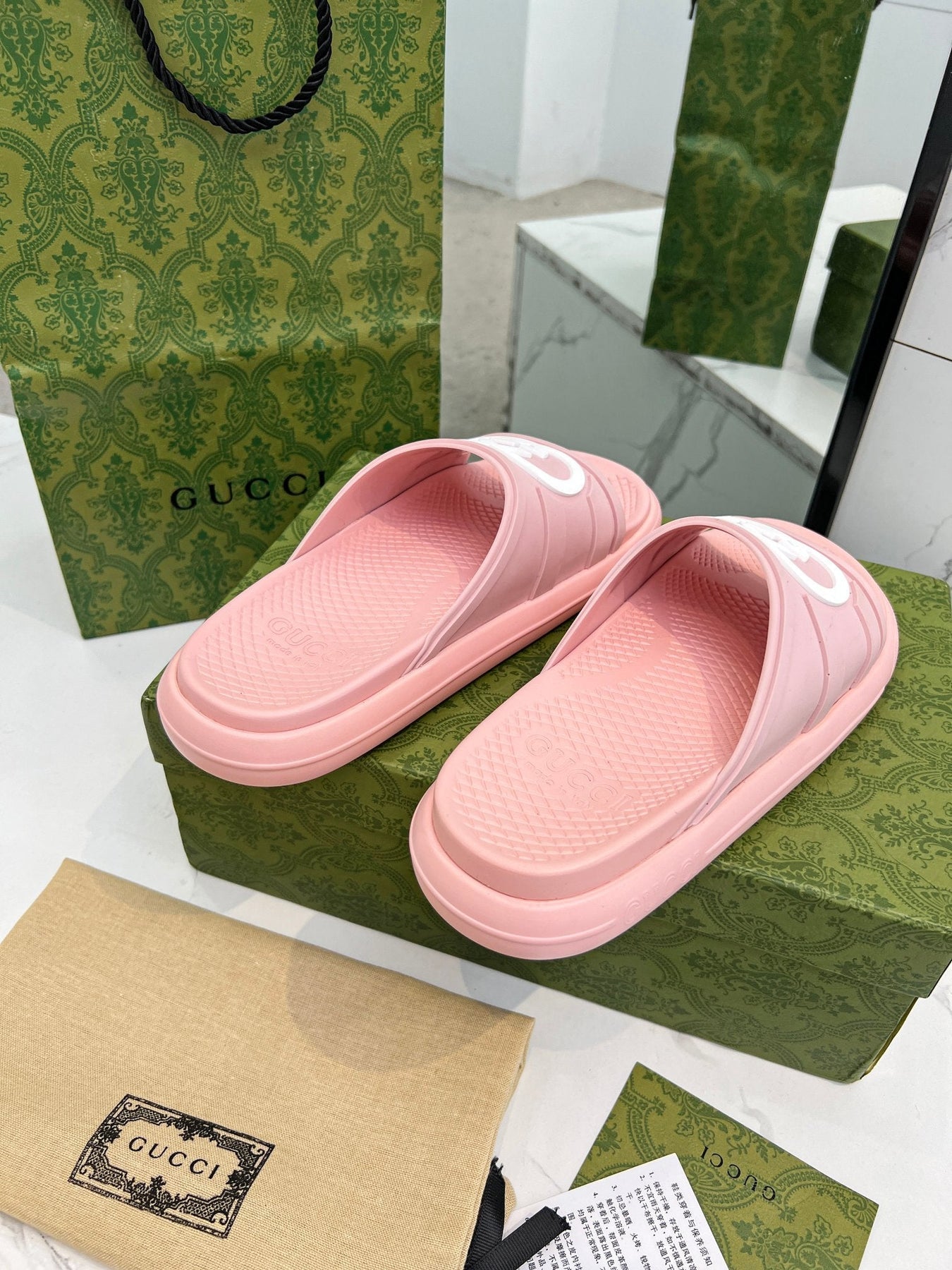 PLATFORM SLIPPERS IN LIGHT PINK IMPORTED TPU