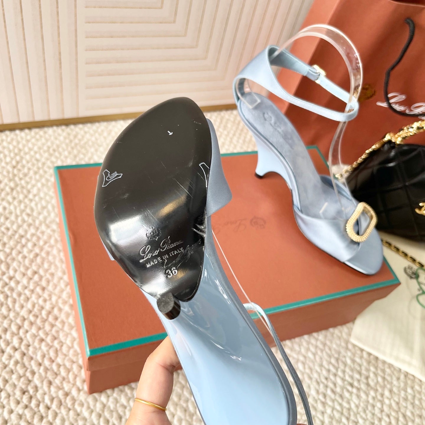 HIGH HEELS SANDALS 80 MM IN PASTEL BLUE SATIN MIX SUEDUE