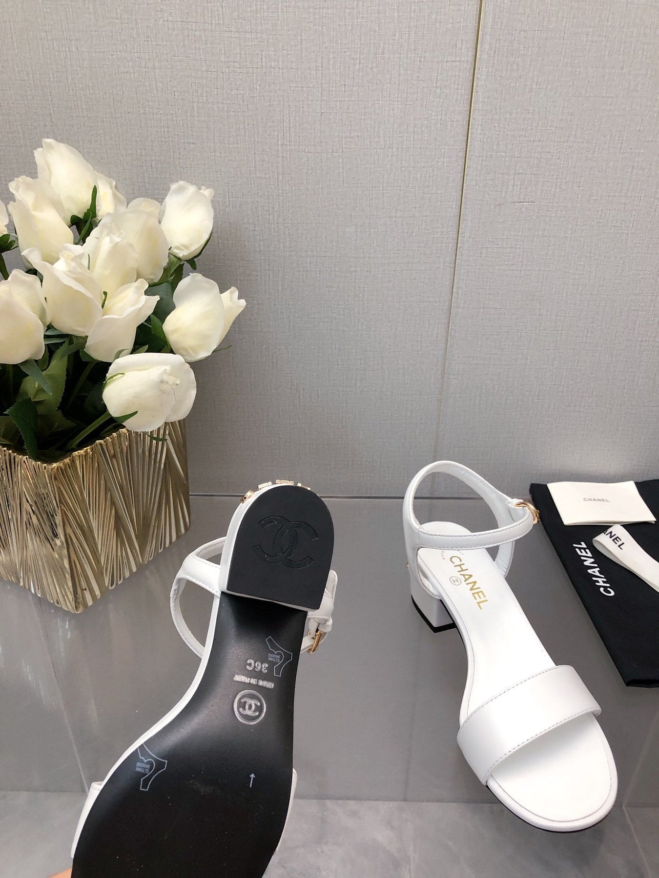 BLOCK HEEL 5 CM SANDAL IN WHITE LAMBSKIN