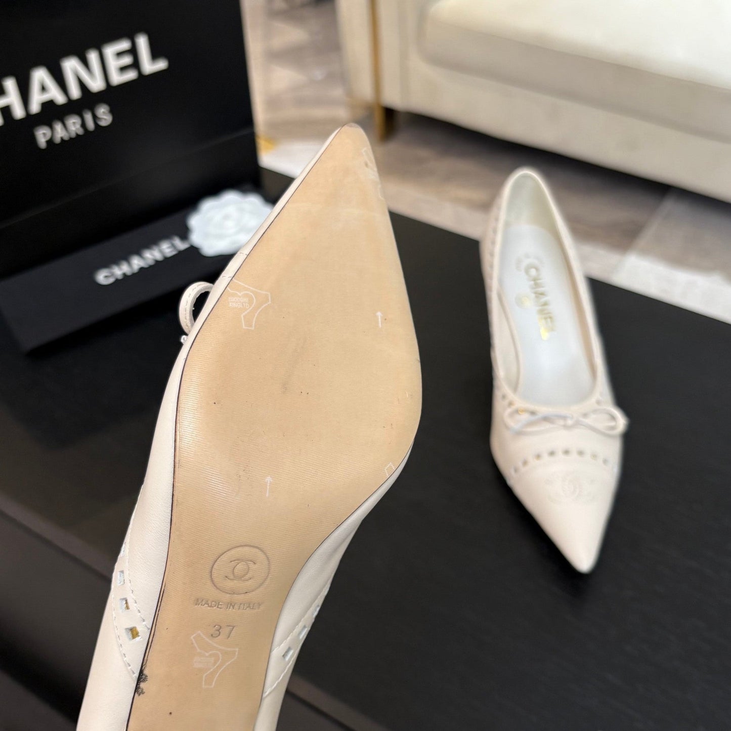 HIGH HEEL PUMP 65 MM IN WHITE CREAM LAMBSKIN