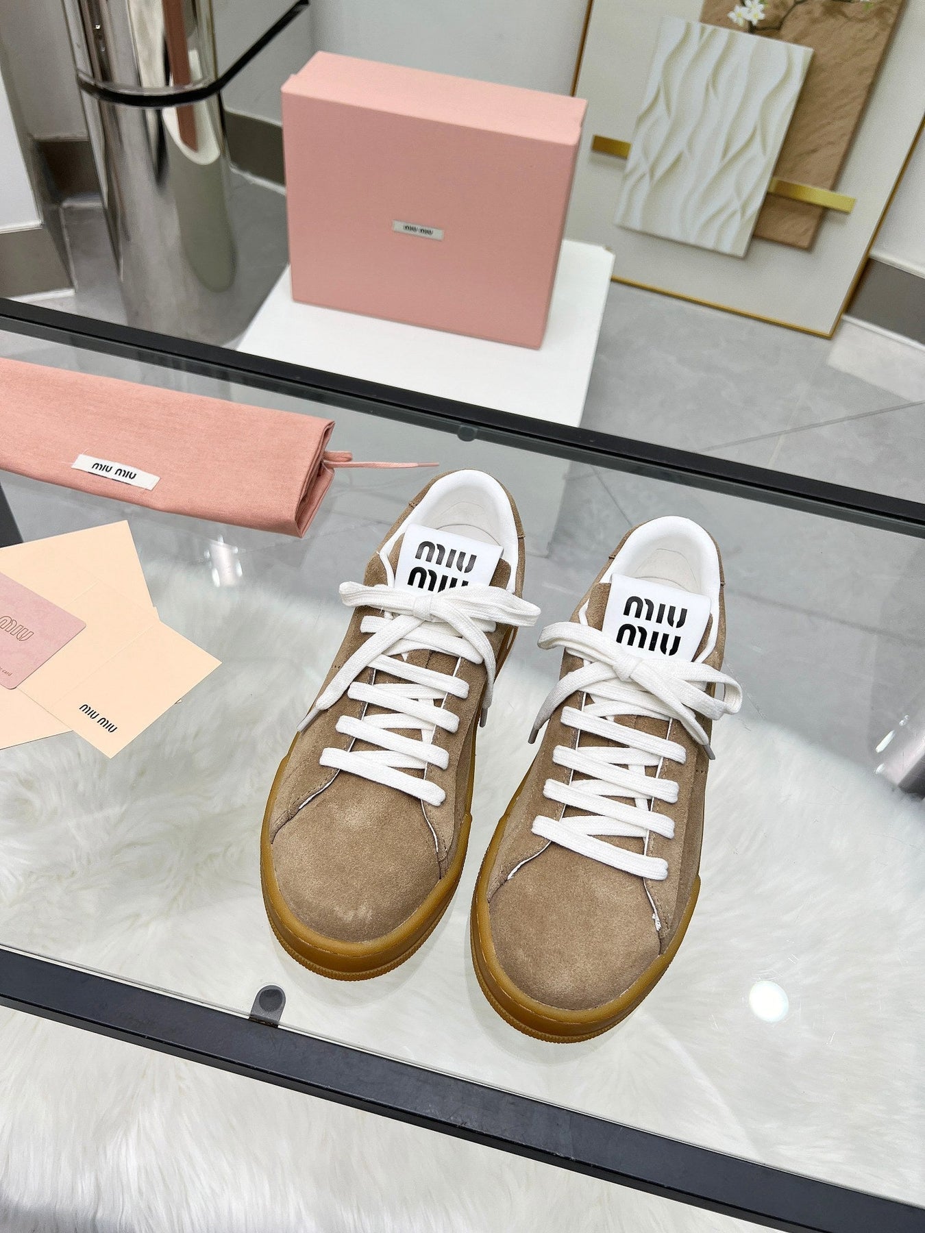 ECRU SNEAKERS IN BROWN BLEACHED SUEDE