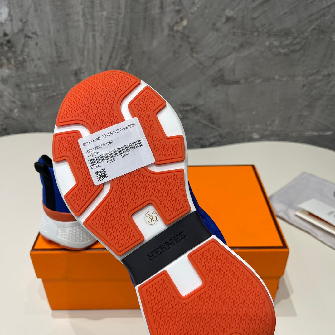 HEROS SNEAKERS COBALT GOATSKIN