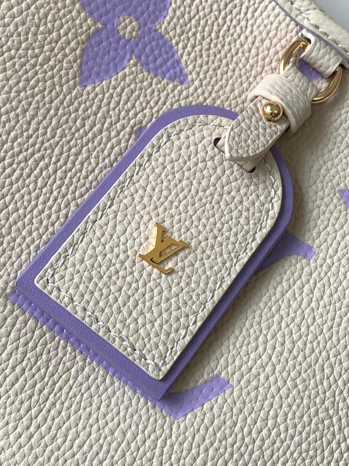 CARRYALL PM 29 BAG IN BEIGE MIX PURPLE MONOGRAM EMPREINTE LEATHER