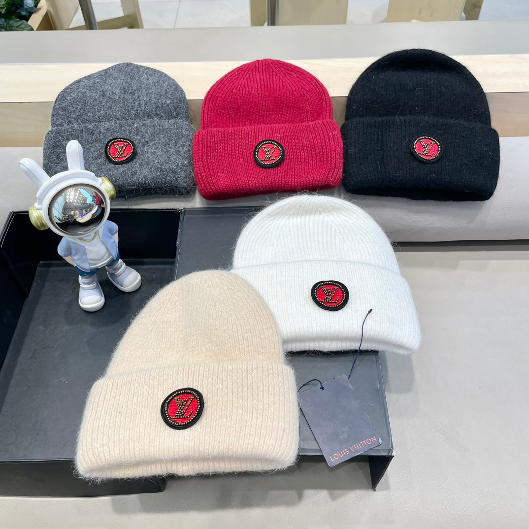 BEANIE HAT IN BLACK WOOL AND RABBIT FUR 433473