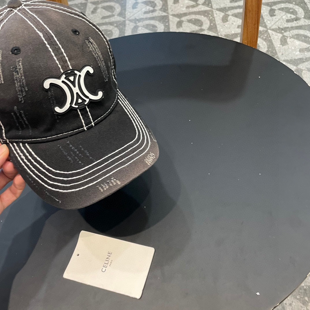 BASEBALL CAP MODEL 650510 IN BLACK OMBRE COTTON