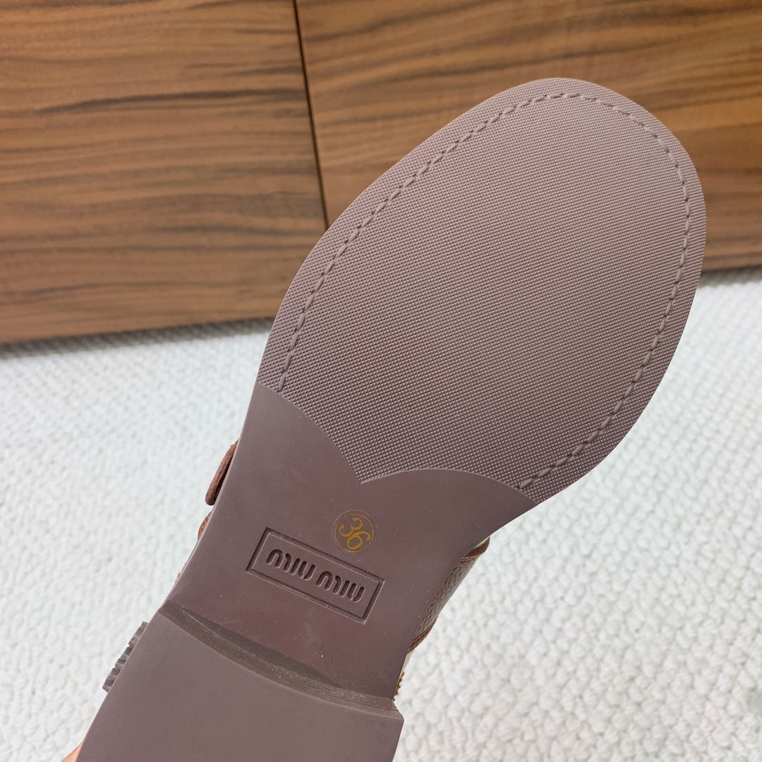 OXFORD SHOES WALNUT MIX CREAM COWHIDE