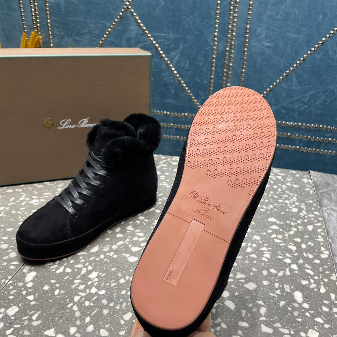 LP WINTER NUAGES HIGH SNEAKERS BLACK LAMBSKIN