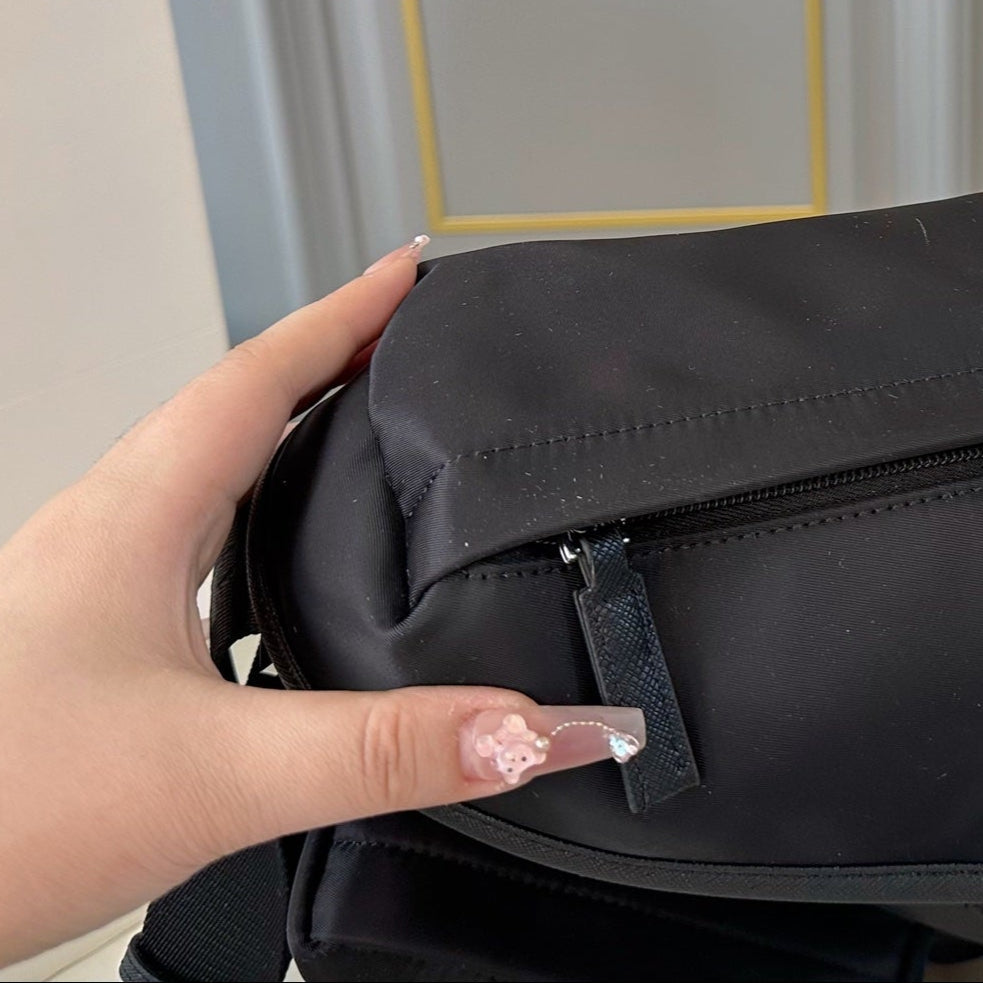 BELT SHOULDER BAG 30 IN BLACK RE-NYLON